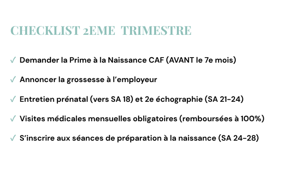 checklist_2e_trimestre_grossesse checklist administrative 2e trimestre de grossesse