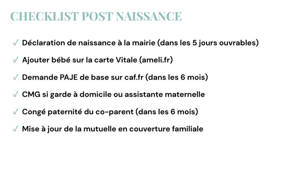 checklist_post_naissance checklist administrative après la naissance